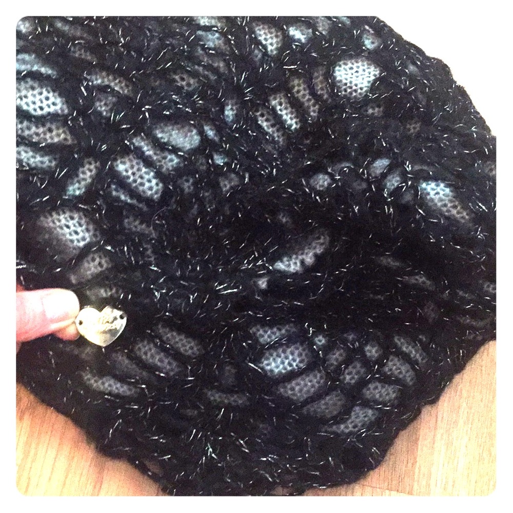 Betsy Johnson infinity scarf with lace detail